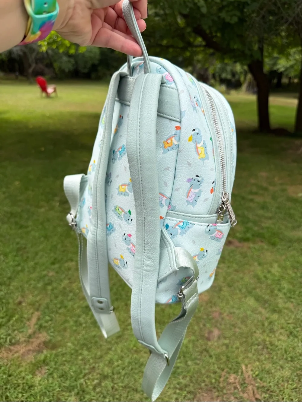 Disney Parks Loungefly Dumbo Hard Tag Mini Backpack Blue Preowned